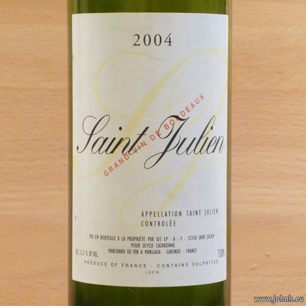 2004 Saint Julien - Grand vin de Bordeaux